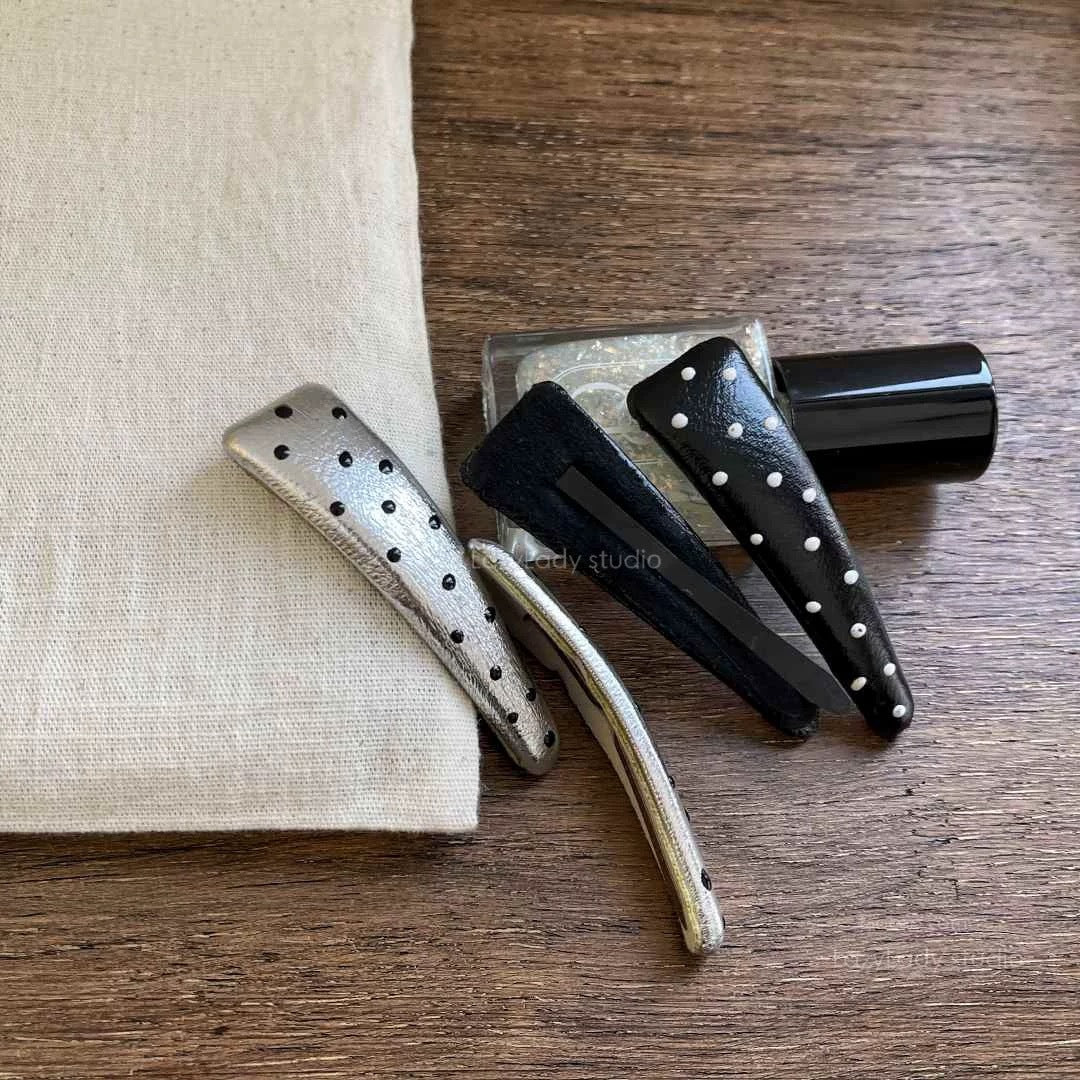 Polka Dot Triangle Hair Clip