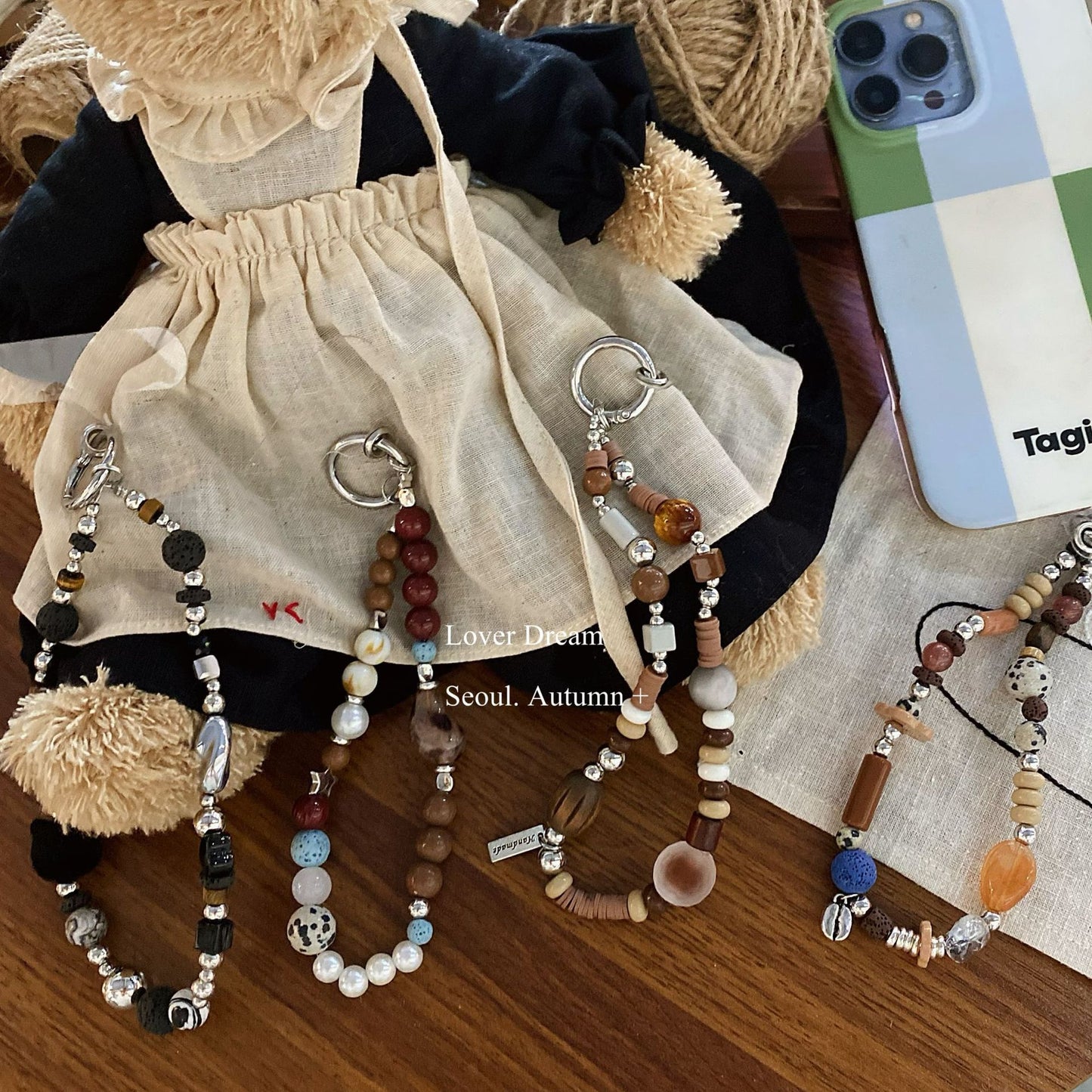 Mallard Stone Bead Phone Strap