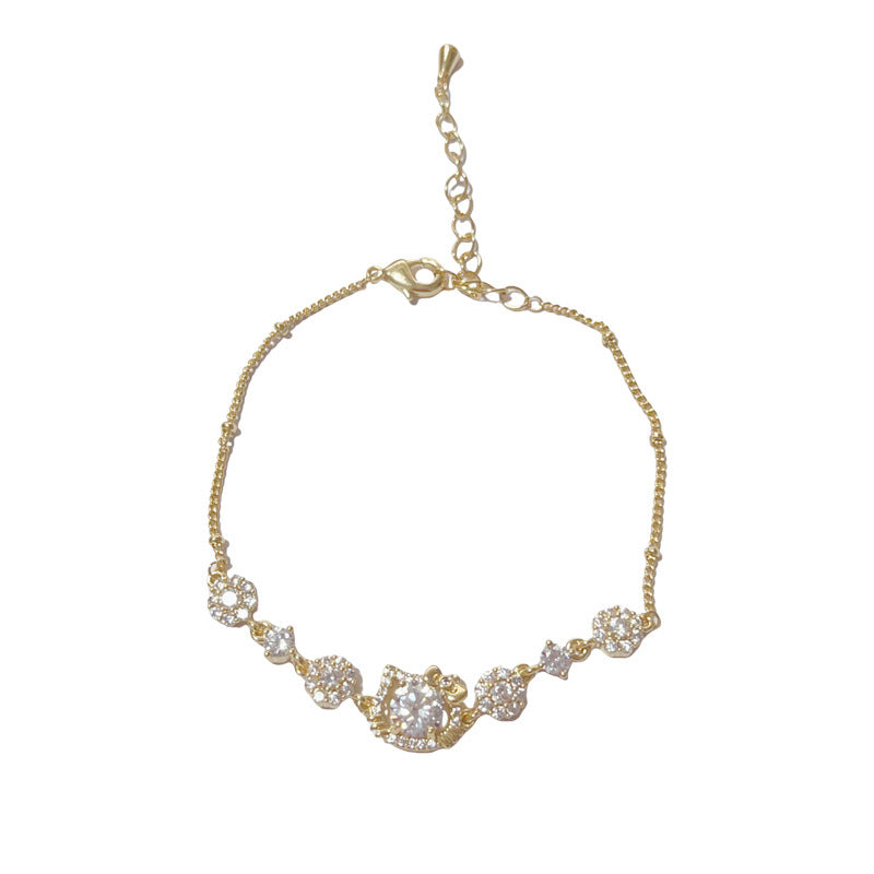 Feline Charm — Micro Pavé Cat Bracelet