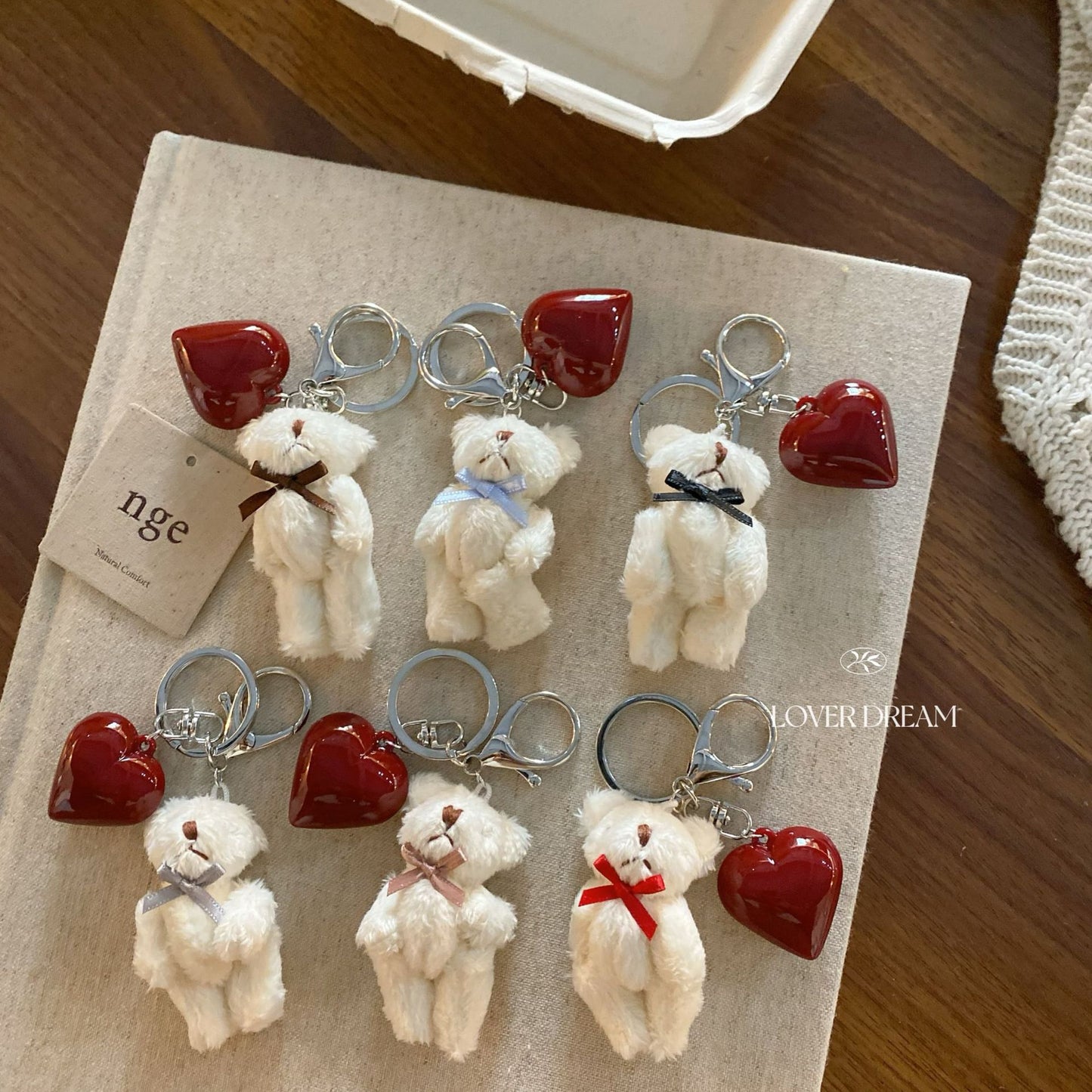 Red Heart Bear Keychain