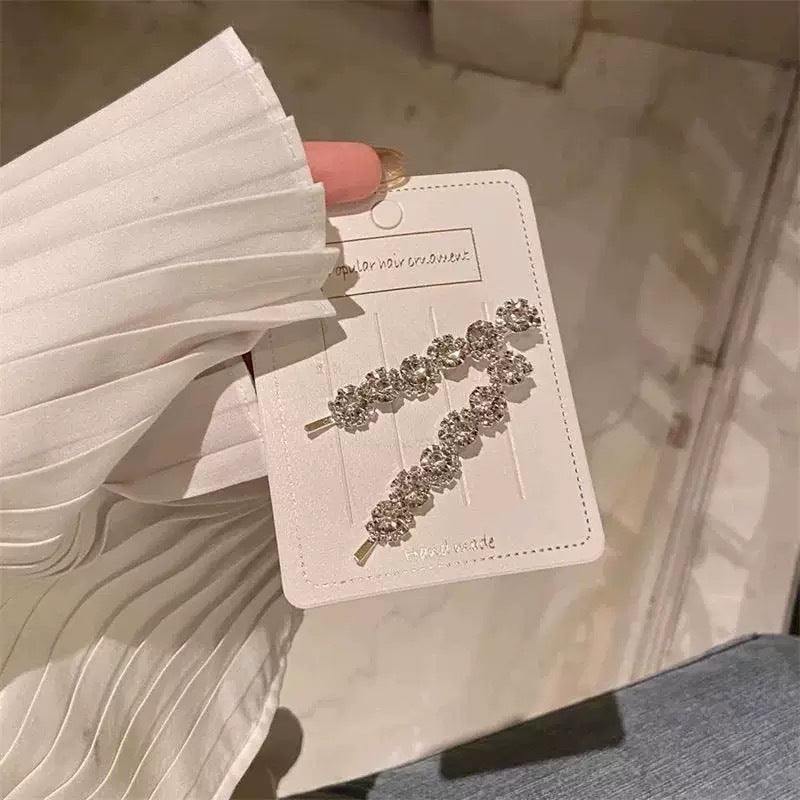 Wavy Rhinestone Sunflower Hair Clip