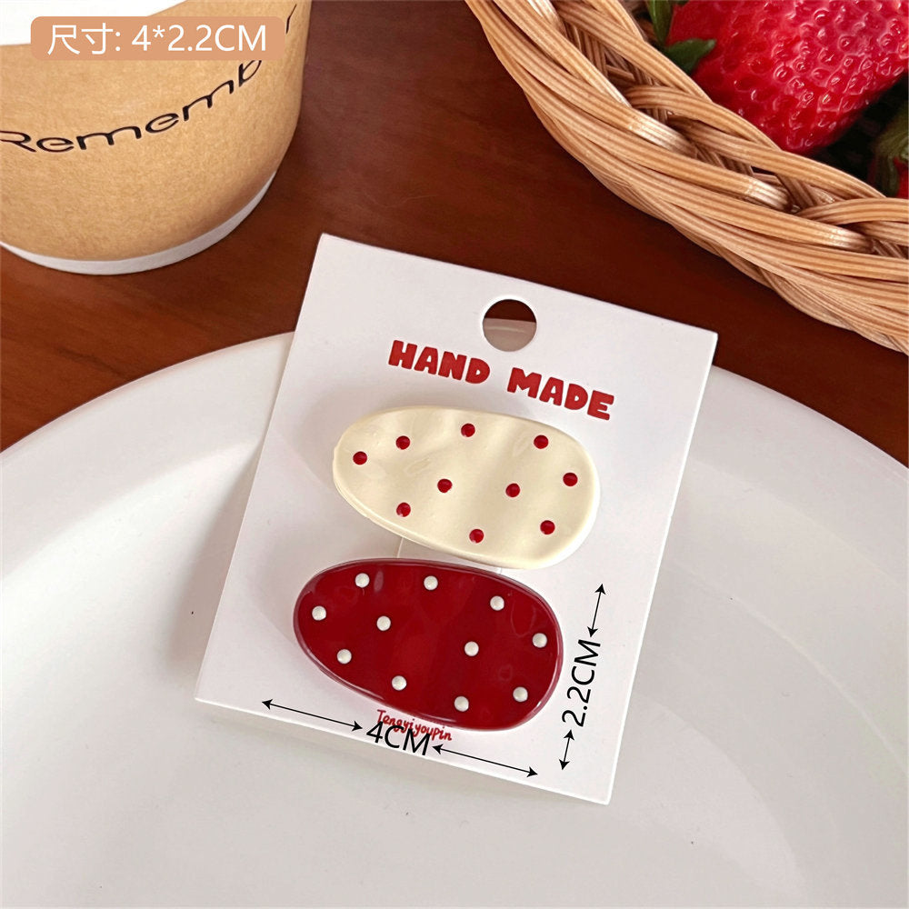 Vintage Polka Dot Bow Hair Clip