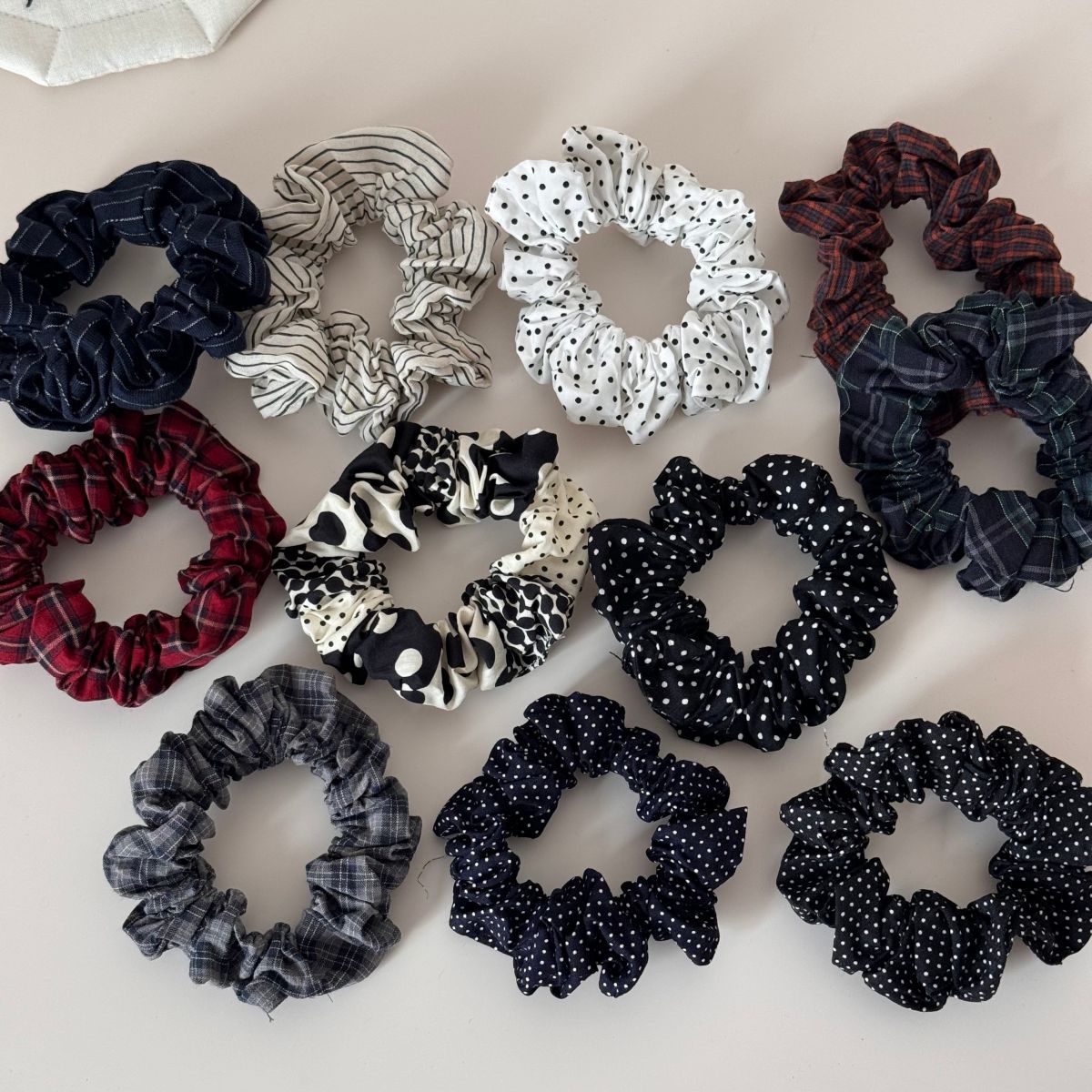 Polka Dot Ruffle Mini Scrunchie
