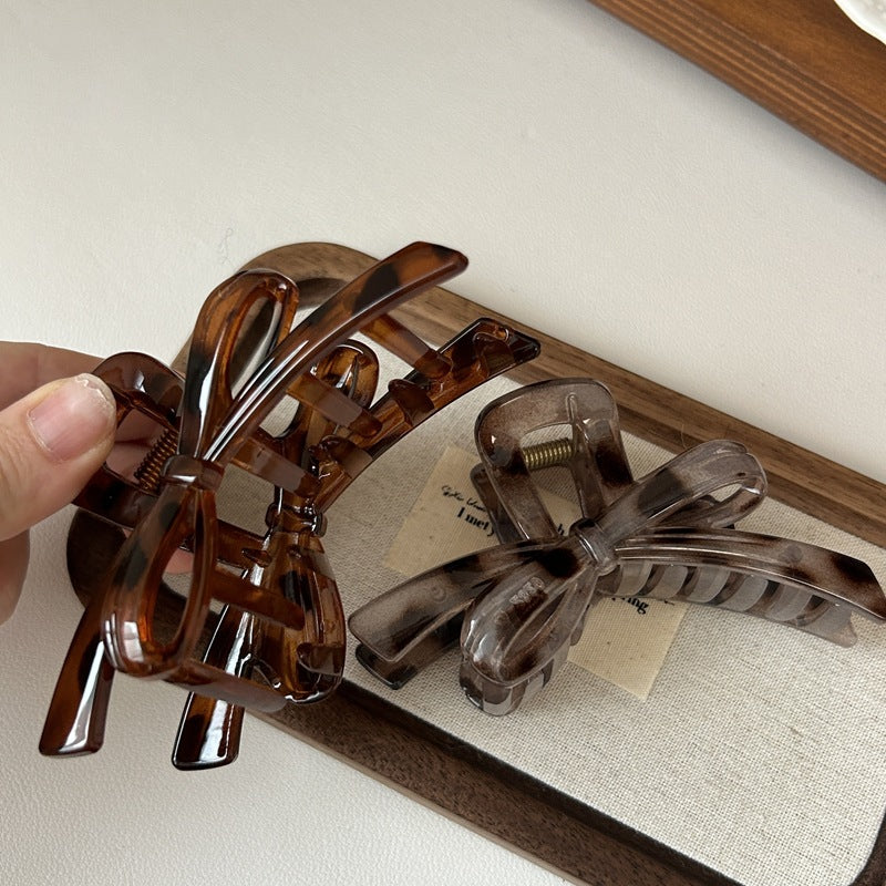 Leopard Bow Small Hair Claw