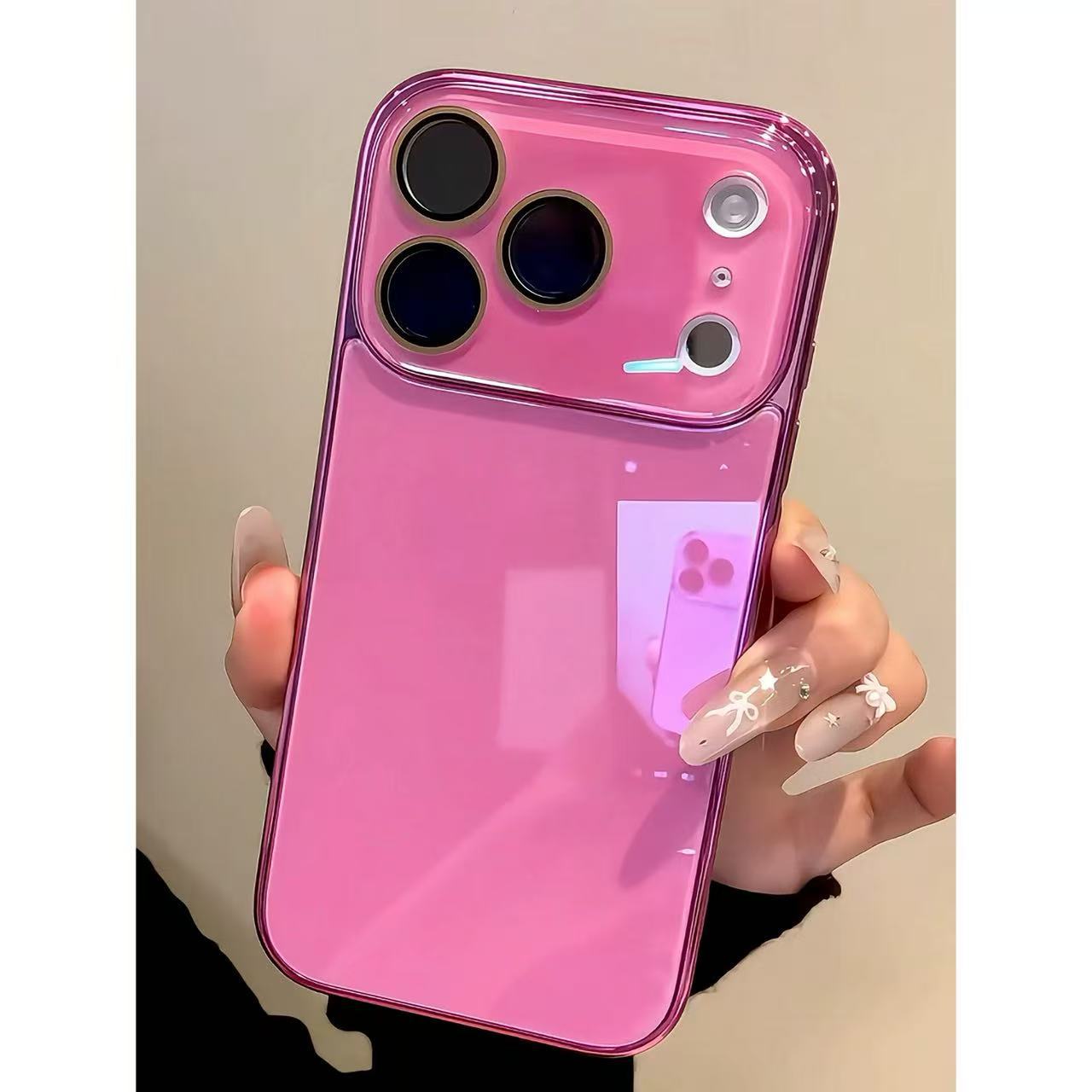 Rose Pink Glass Full-Cover iPhone Case