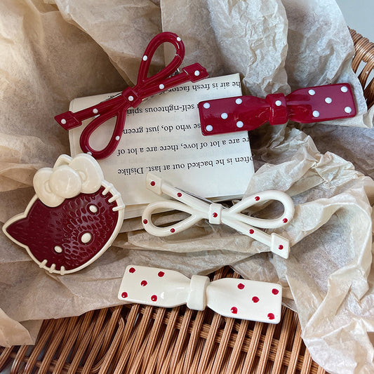 Sweet Polka Dot Bow Clip