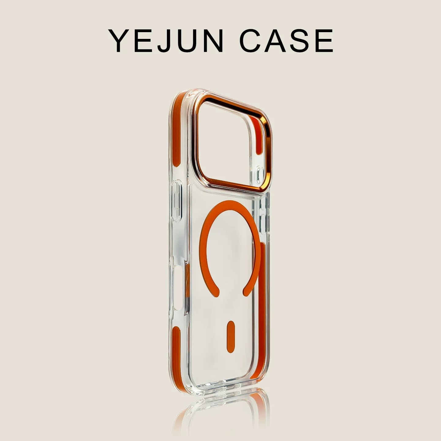 Vibrant Orange Crystal Clear MagSafe Case