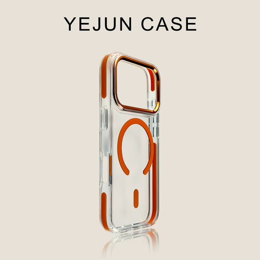 Vibrant Orange Crystal Clear MagSafe Case