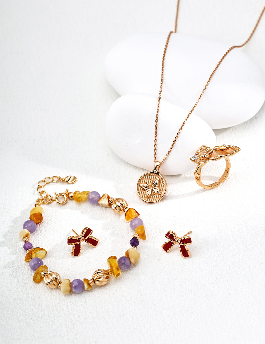 S925 Silver Amber and Amethyst Gemstone Bracelet - Elegant Gemstone Jewelry, Handmade Silver Bracelet, Timeless Amber & Amethyst Bracelet, Luxury Silver Accessories