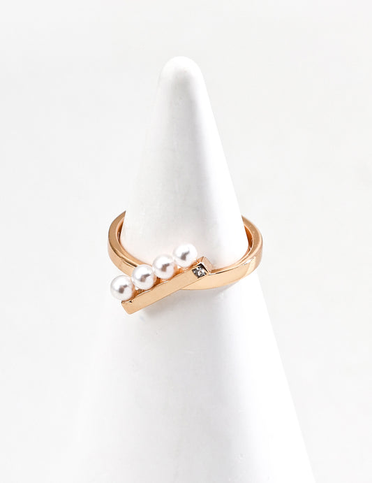 S925 Silver Minimalist Faux Pearl Ring - Elegant Silver Jewelry, Simple Faux Pearl Ring, Timeless Silver Ring, Handmade Pearl Accessories