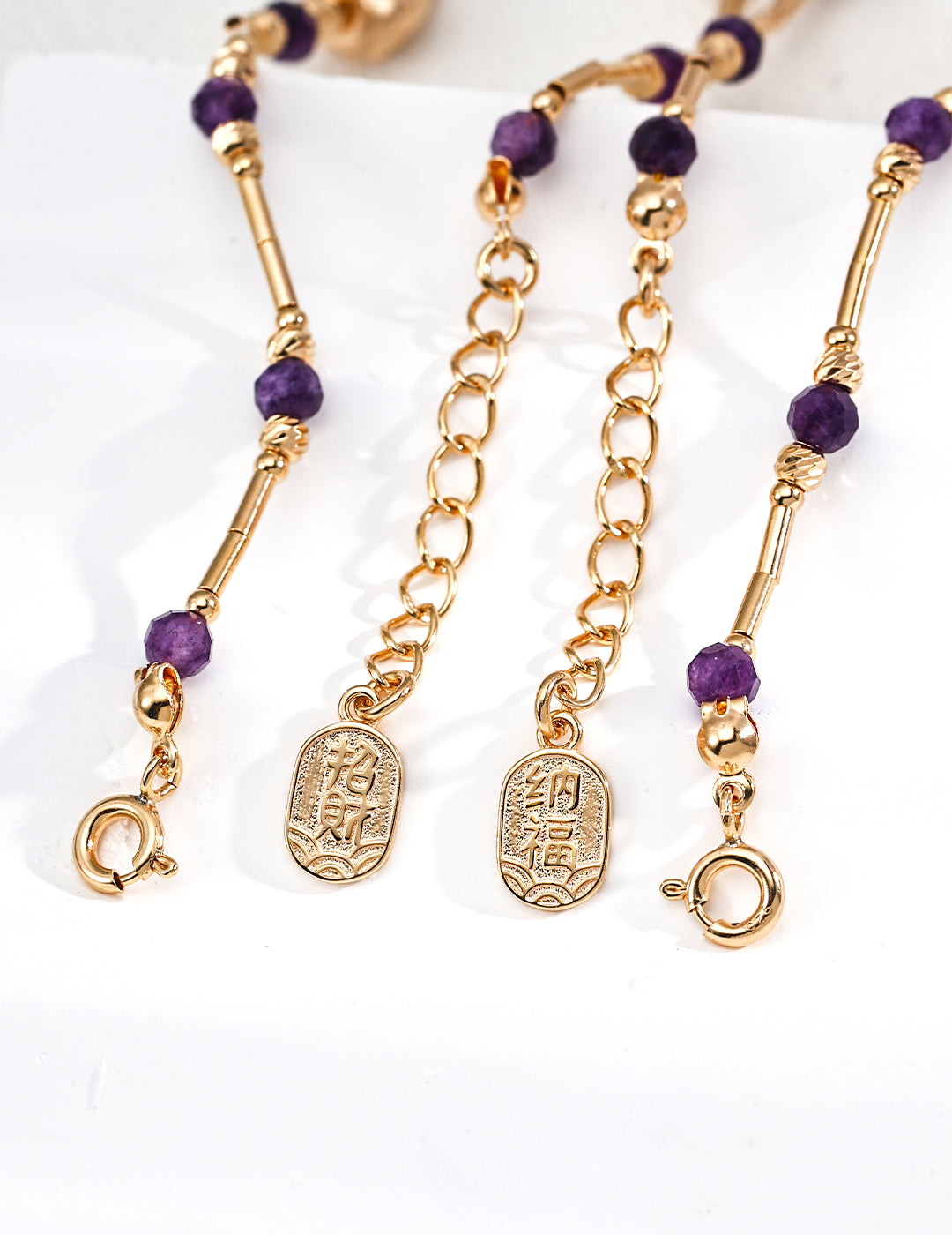 S925 Silver Retro Amethyst Prosperity Bracelet - Vintage Amethyst Crystal Jewelry, Timeless Silver Bracelet, Handmade Gemstone Bracelet, Luxury Prosperity Bracelet