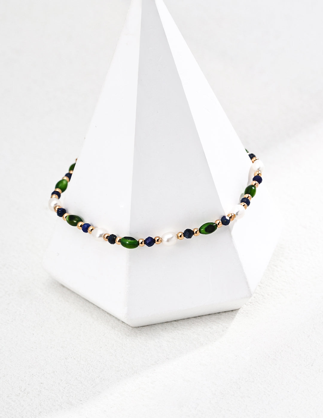 S925 Silver Rice Pearl and Lapis Lazuli Olive Bead Bracelet - Elegant Silver Bracelet featuring Rice Pearls, Lapis Lazuli Stones, and Olive Beads for a Classic and Timeless Jewelry Look