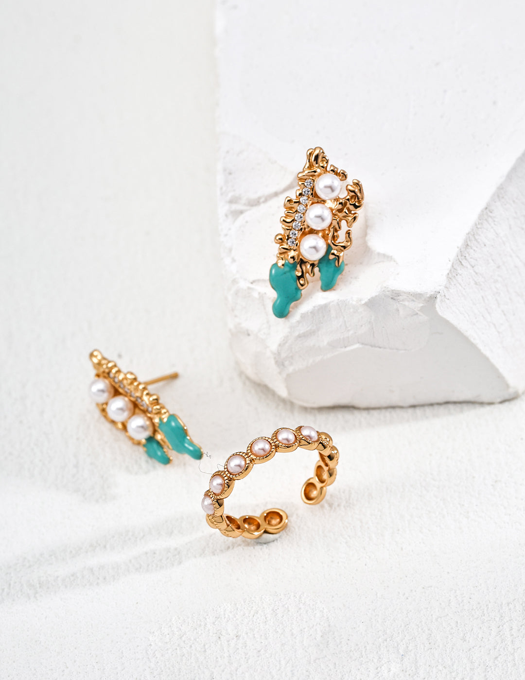 S925 Silver Stylish Faux Pearl and Zircon Drip-Glaze Earrings - Trendy Silver Earrings with Faux Pearls and Drip-Glaze Zircon Details, Perfect for Fashion-Forward and Elegant Jewelry Styles