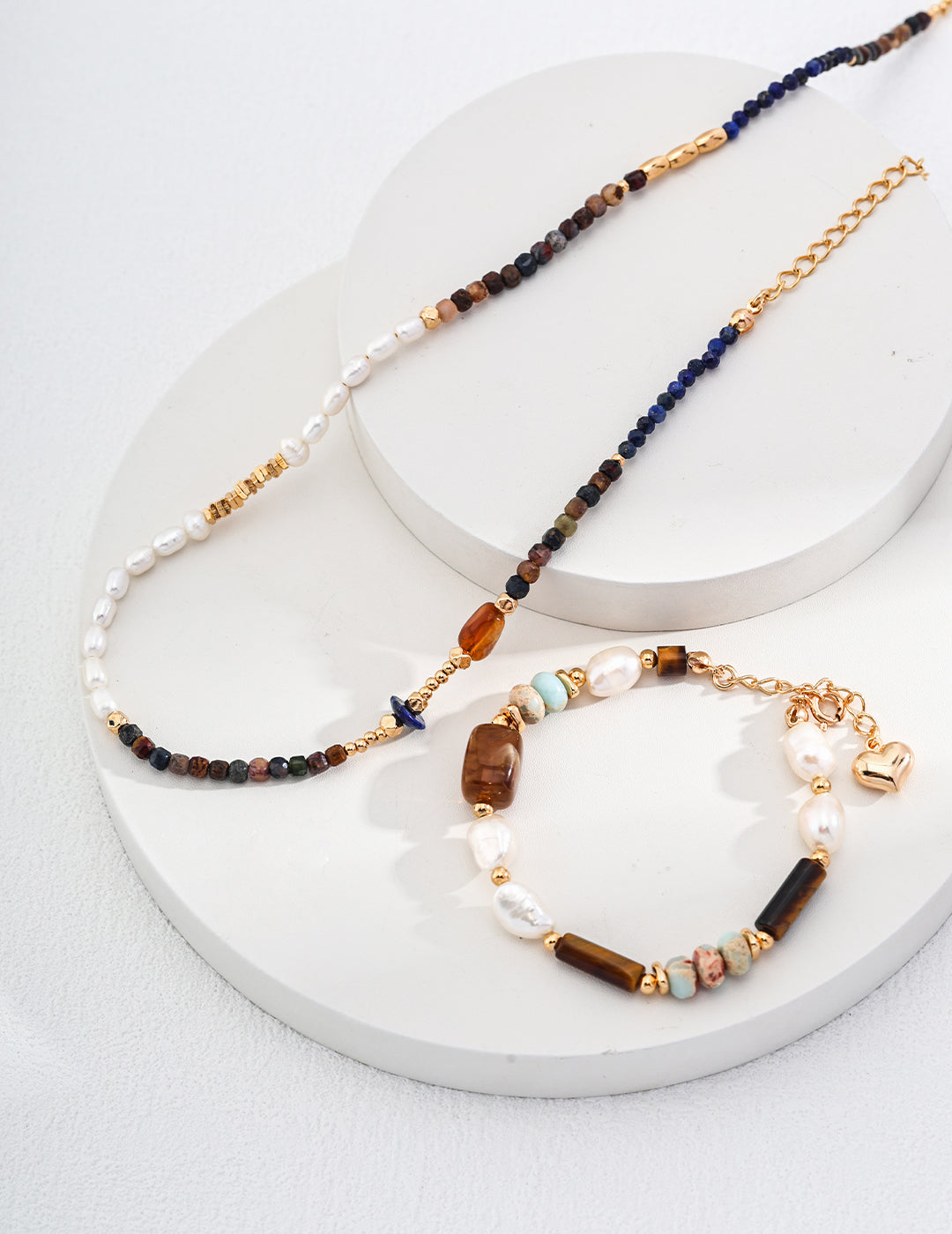 Tiger eye and pearl bracelet, authentic natural gemstone jewelry, unique handcrafted gift for her