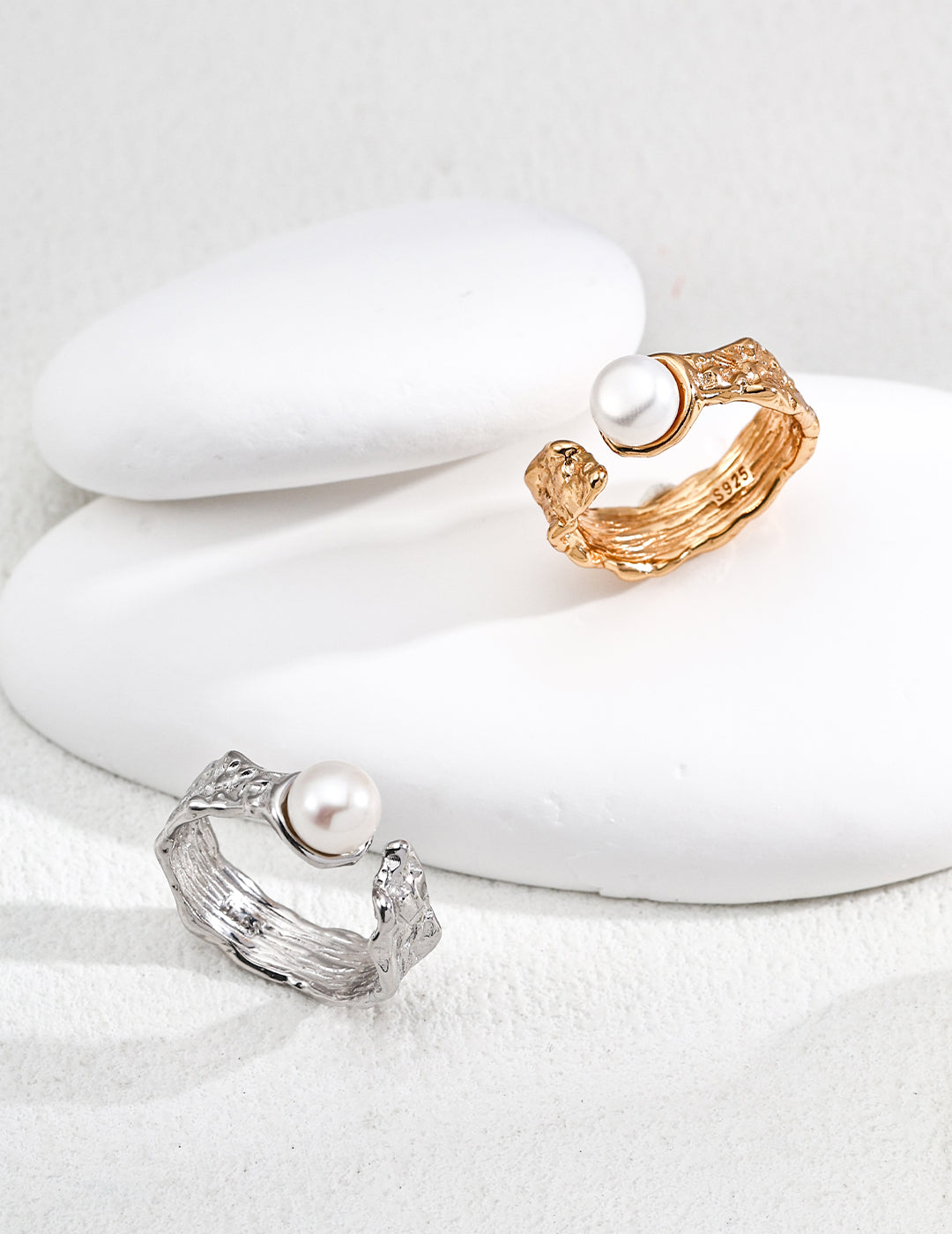 S925 Silver Timeless Natural Pearl Ring - Classic Silver Ring featuring a Natural Pearl, Ideal for Timeless and Elegant Jewelry Styles