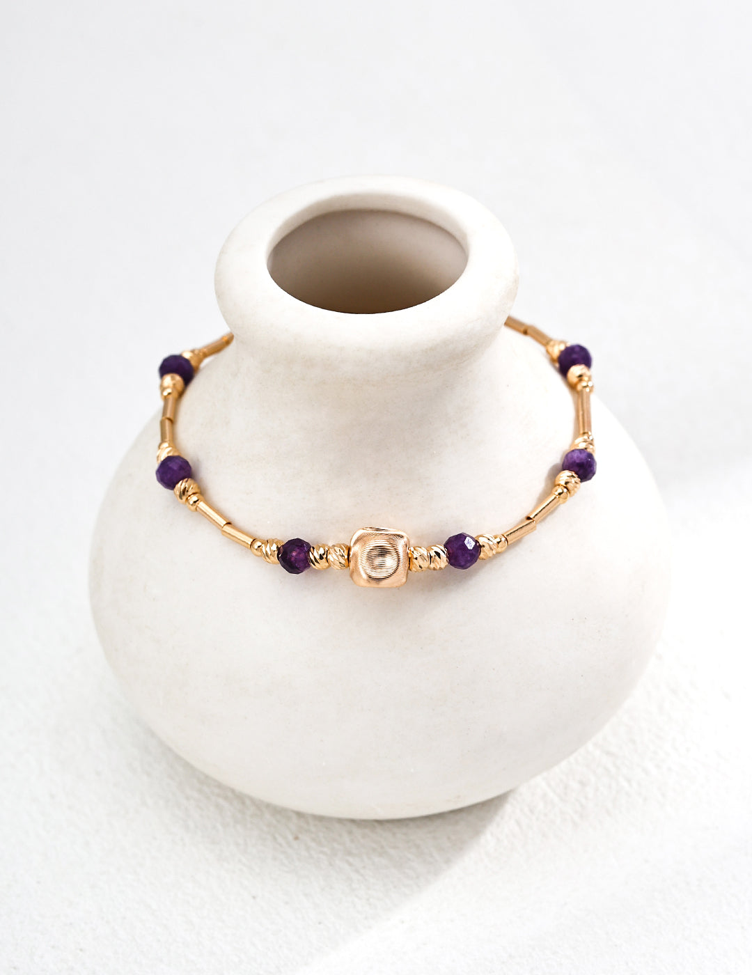 S925 Silver Vintage Amethyst Wealth Bracelet - Elegant Amethyst Crystal Jewelry, Timeless Silver Bracelet, Handmade Gemstone Bracelet, Luxury Wealth Bracelet