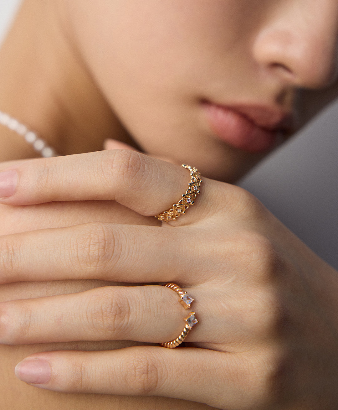 Delicate solid silver contemporary ring, dainty gift for her