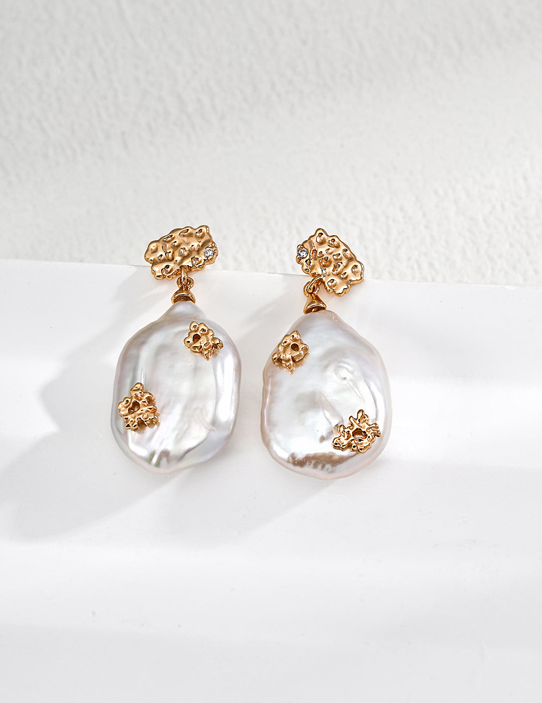 Elegant vintage-inspired pearl and CZ drop earrings, handcrafted fashion jewelry