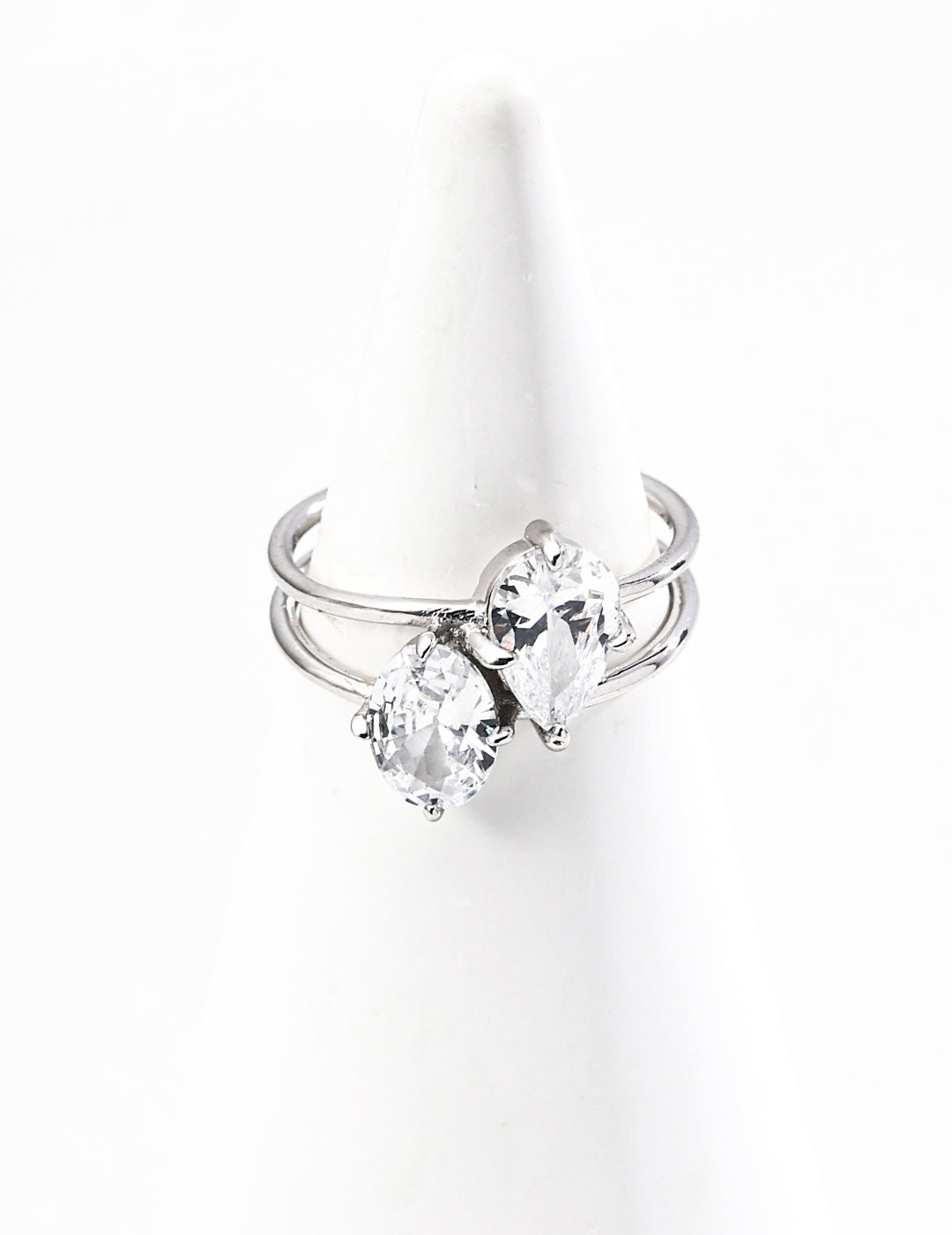 Delicate 925 silver cubic zirconia ring in minimalist style, chic fashion accessory