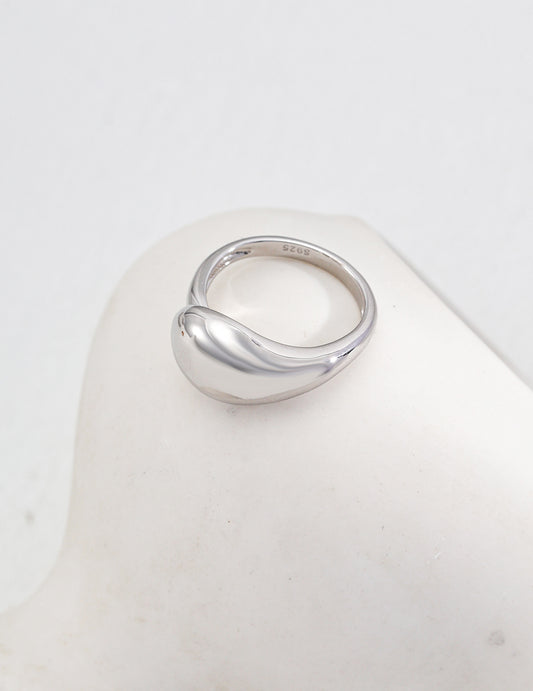 Elegant 925 silver brushed texture band ring, timeless everyday accessory