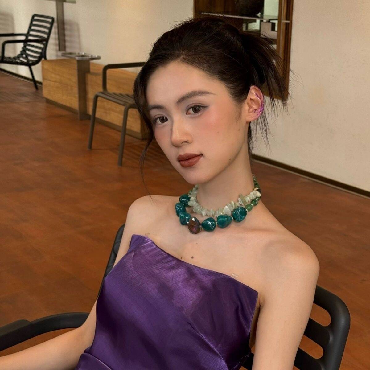 Green Resin Double-Layer Necklace