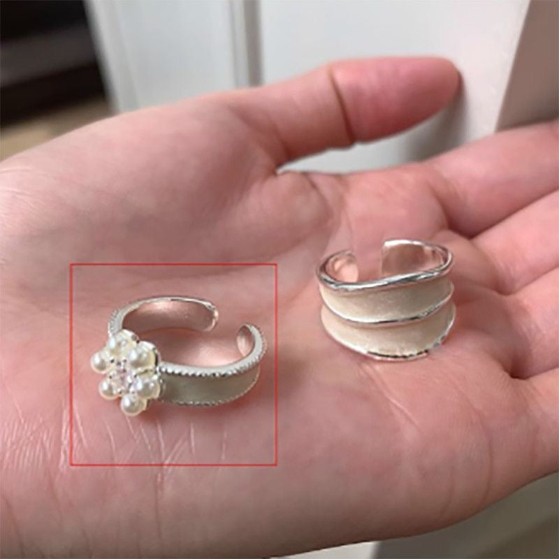White Flower Pearl Ring