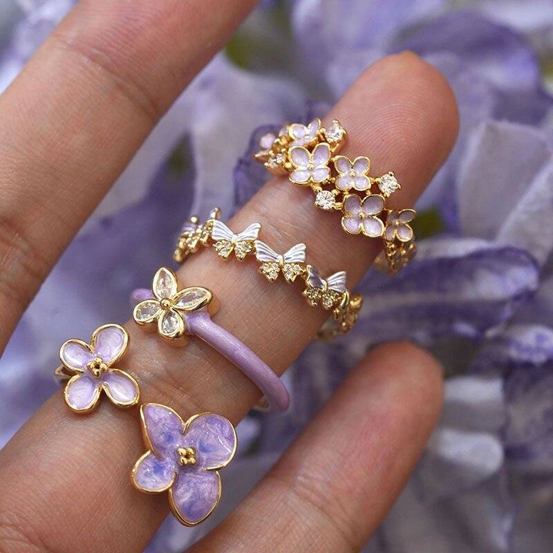 French Romantic Enamel Ring