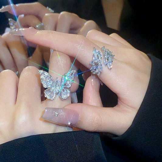 Pavé Zircon Butterfly Ring
