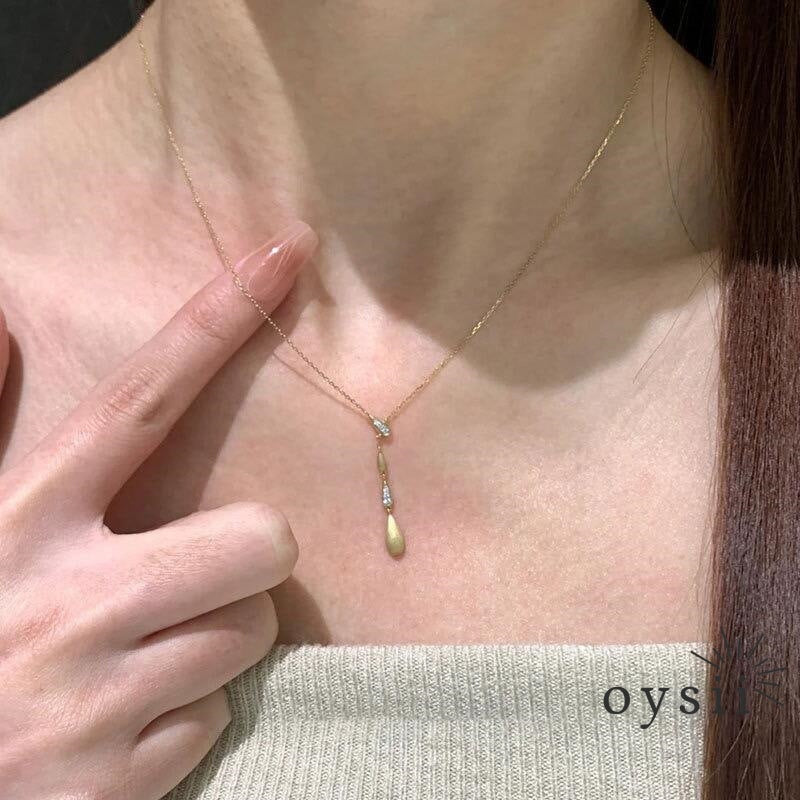 Lustre Drop — Light-Luxury French Vintage Tassel Teardrop Necklace