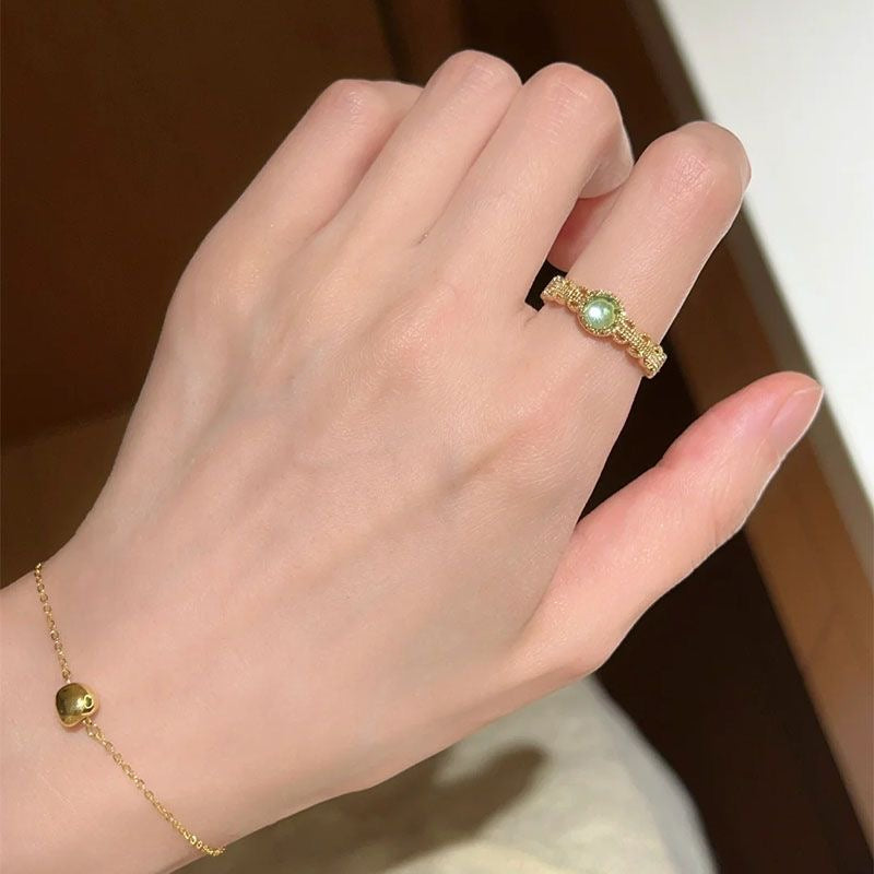 Fresh Green Open Ring Set