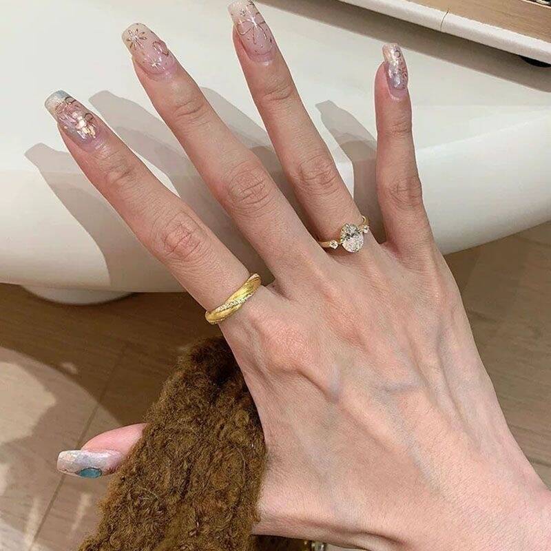 Gold Zircon Ring Set