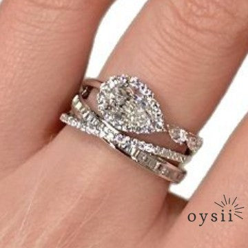 Luminous Drift — Multi-Layer Diamond Drop Ring