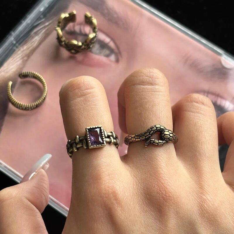 Vintage Bronze Ring Set