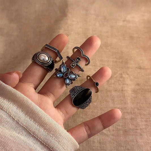 Vintage Butterfly Ring Set of 7