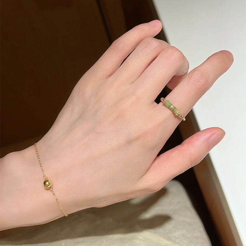 Fresh Green Open Ring Set