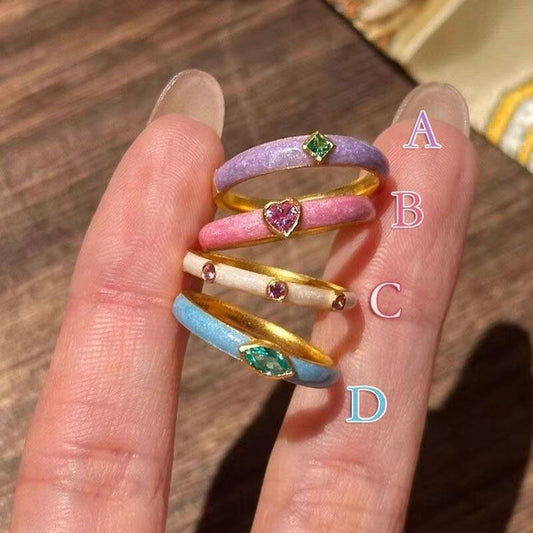 Macaron Zircon Accent Ring