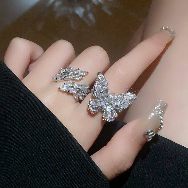 Pavé Zircon Butterfly Ring