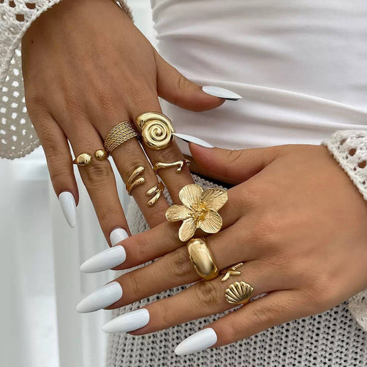 Conch Shell Ring Set