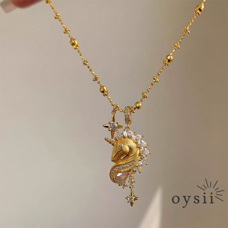 Unicorn Gleam – Matte Starburst Pendant Necklace