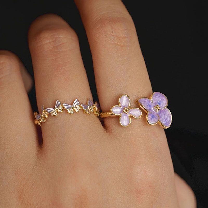 French Romantic Enamel Ring
