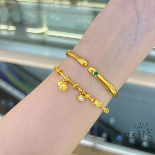 Gourd Harmony – Braided Tassel Pearl Bracelet