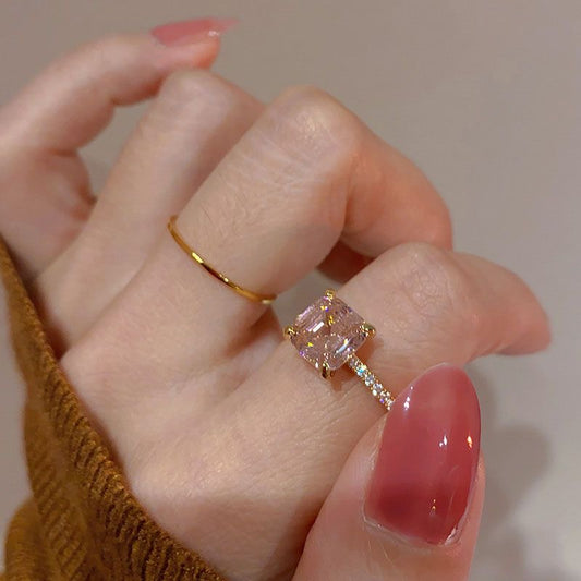 Pink Sugar Cube Ring Set