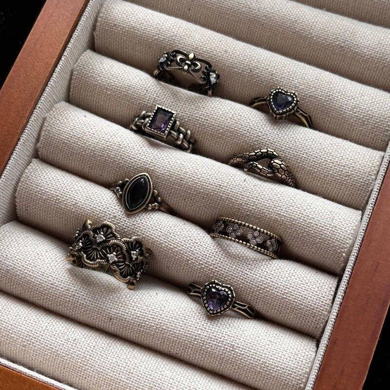 Vintage Bronze Ring Set