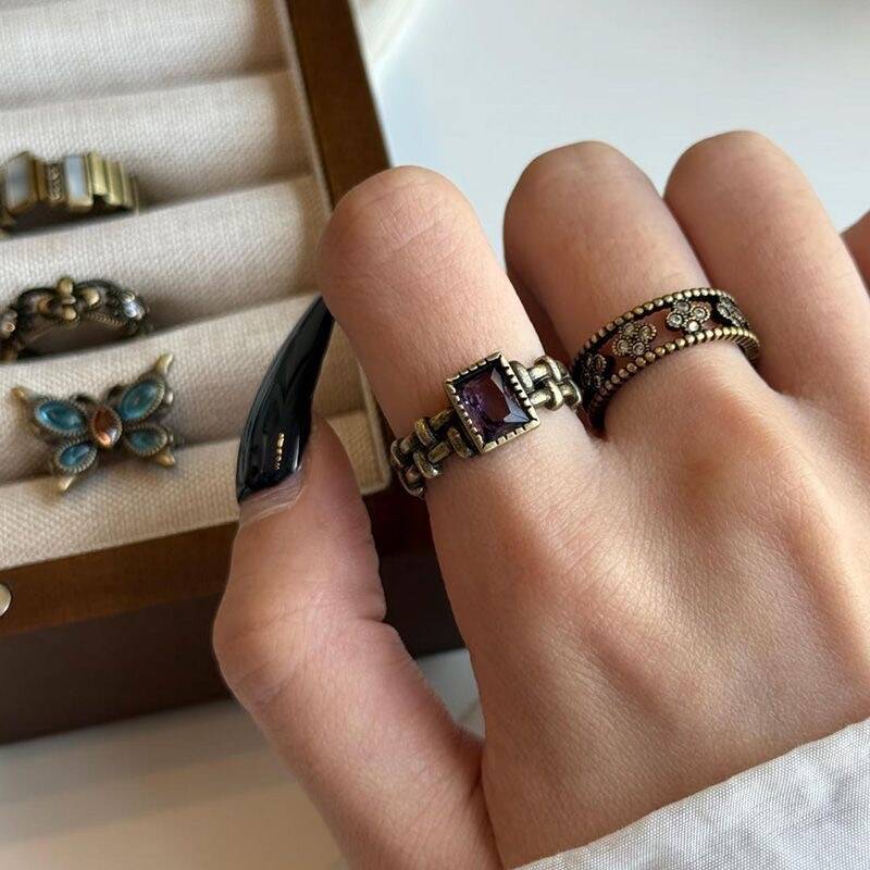 Vintage Bronze Ring Set