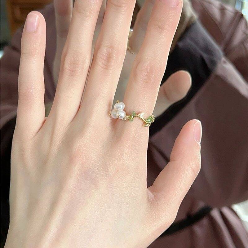 Fresh Green Open Ring Set