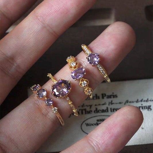 Shiny Purple Open Band Ring