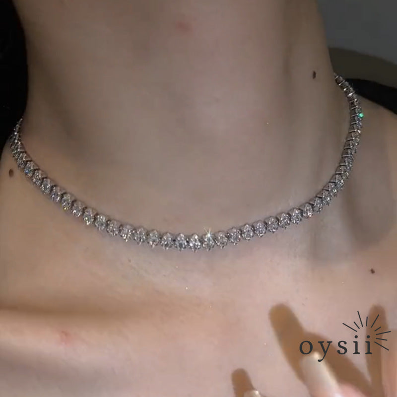 Luminous Chain – Full-Crystal Minimalist Necklace