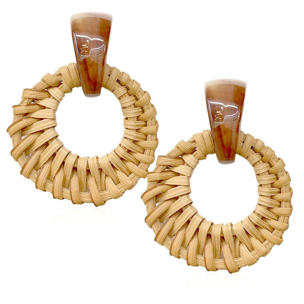 Woven Bamboo Stud Earrings