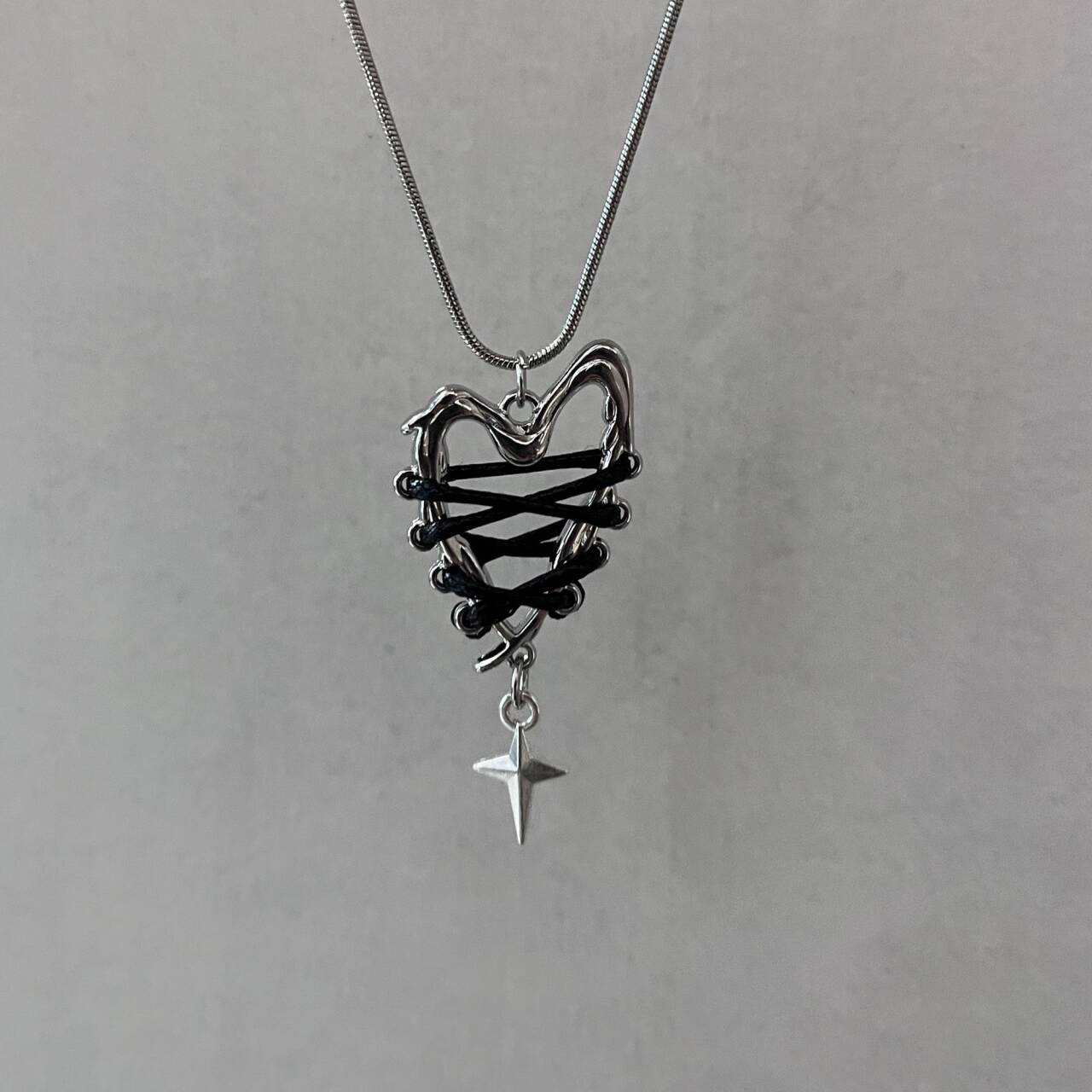 Red & Black Twisted Heart Necklace