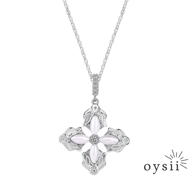 Lucky Clover — S925 Silver Vintage Cross Necklace